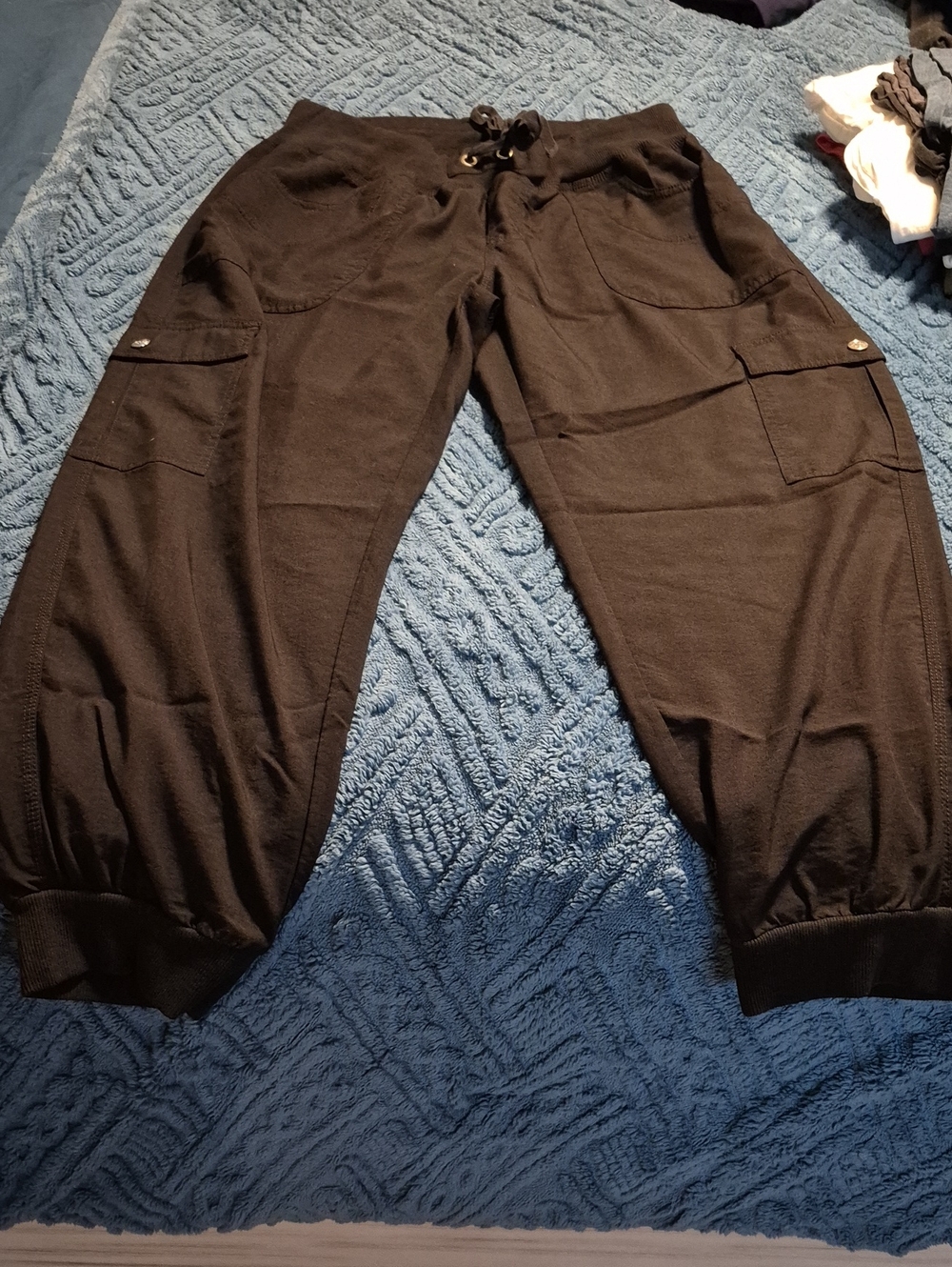 MoFiz Black Cargo Joggers Sz L